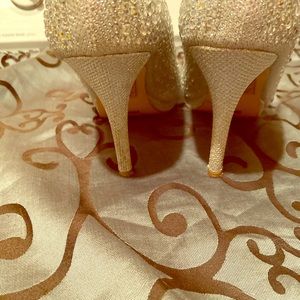 Evening silver shoes